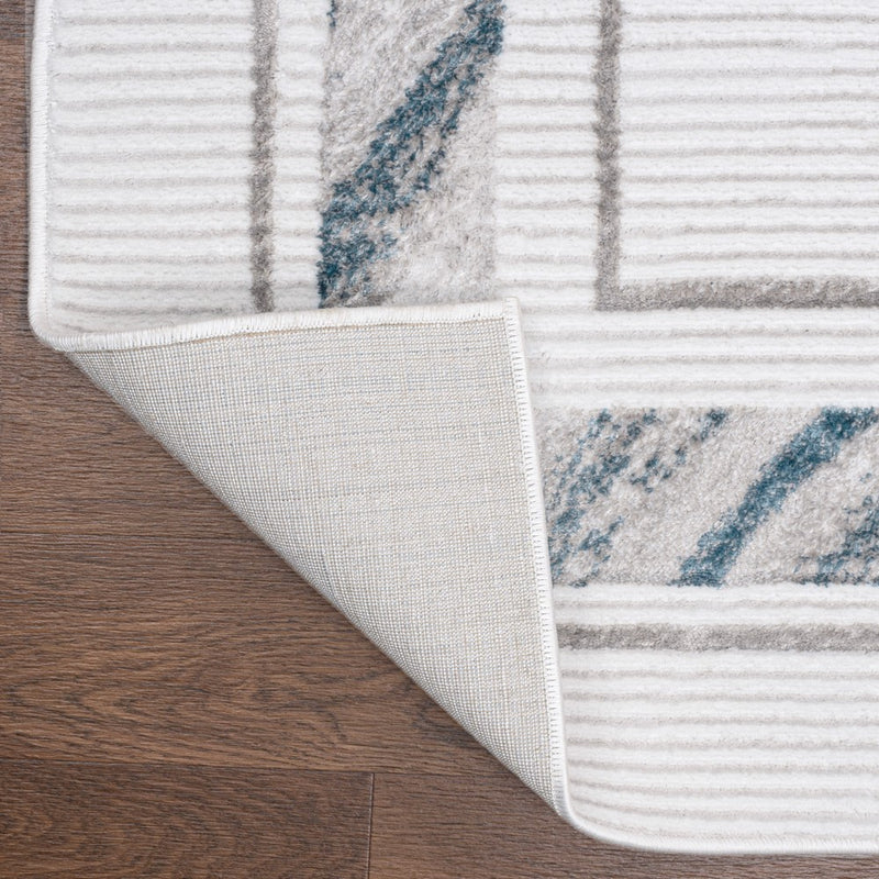 Athens Classic Border Marble Pattern High-low Area Rug