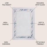 Athens Classic Border Marble Pattern High-low Area Rug