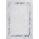 Athens Classic Border Marble Pattern High-low Area Rug