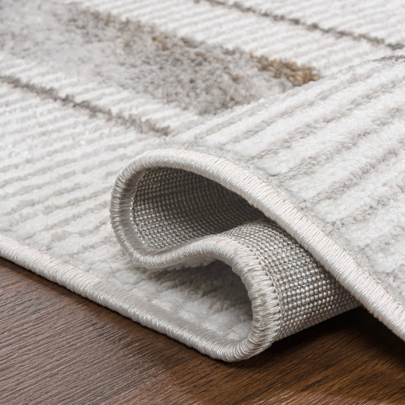 Athens Classic Border Marble Pattern High-low Area Rug