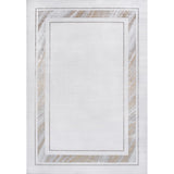 Athens Classic Border Marble Pattern High-low Area Rug