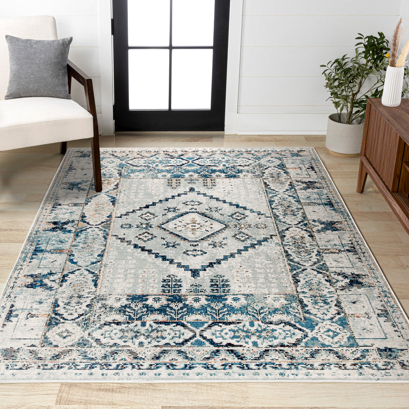 Osuna Diamond Vintage Medallion Area Rug