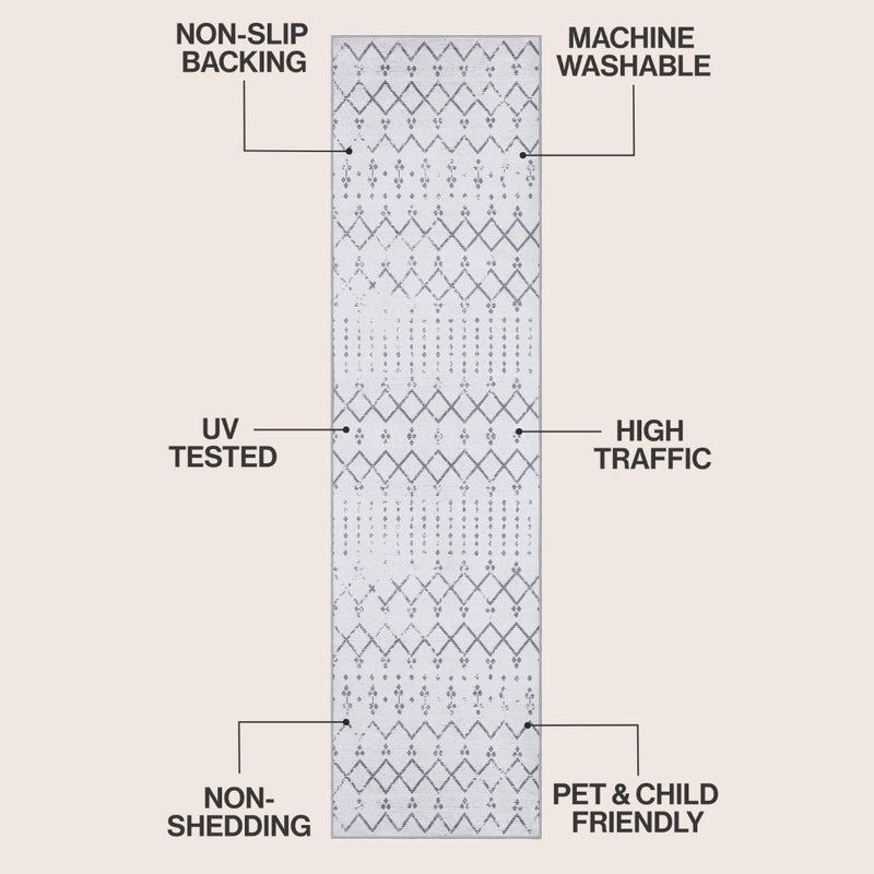 Leila Moroccan Diamond Trellis Machine-washable Area Rug