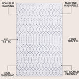 Leila Moroccan Diamond Trellis Machine-washable Area Rug