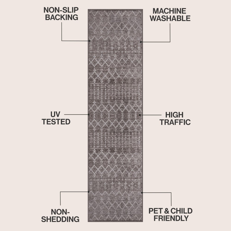 Leila Moroccan Diamond Trellis Machine-washable Area Rug