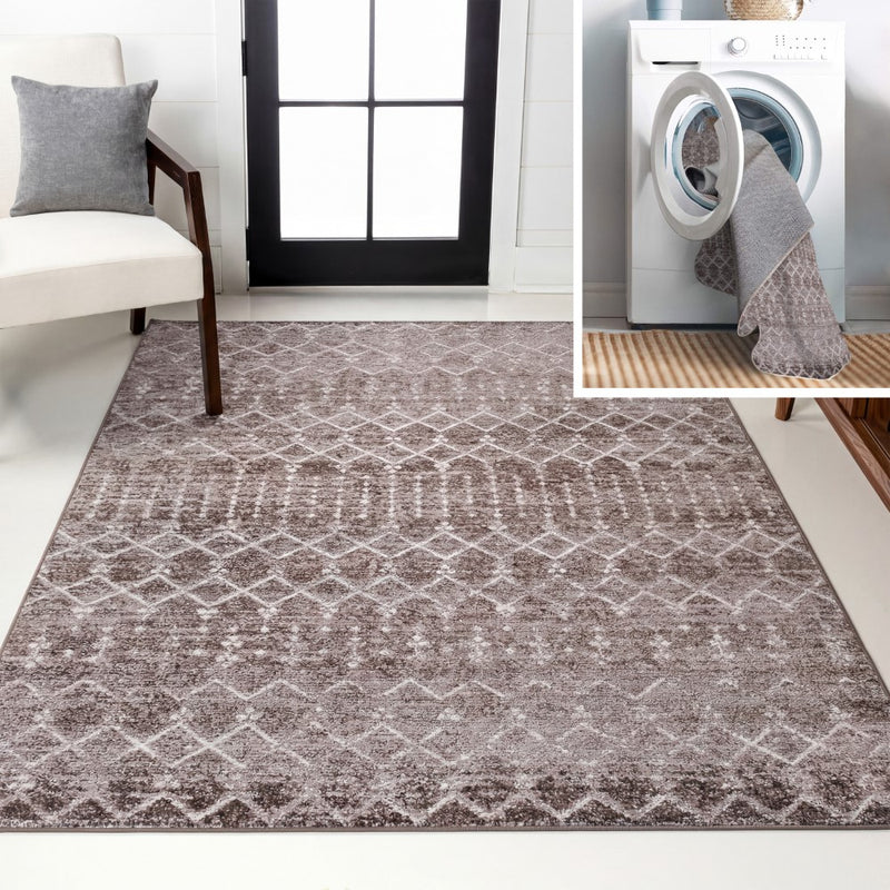 Leila Moroccan Diamond Trellis Machine-washable Area Rug