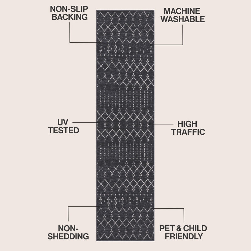 Leila Moroccan Diamond Trellis Machine-washable Area Rug