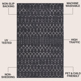 Leila Moroccan Diamond Trellis Machine-washable Area Rug