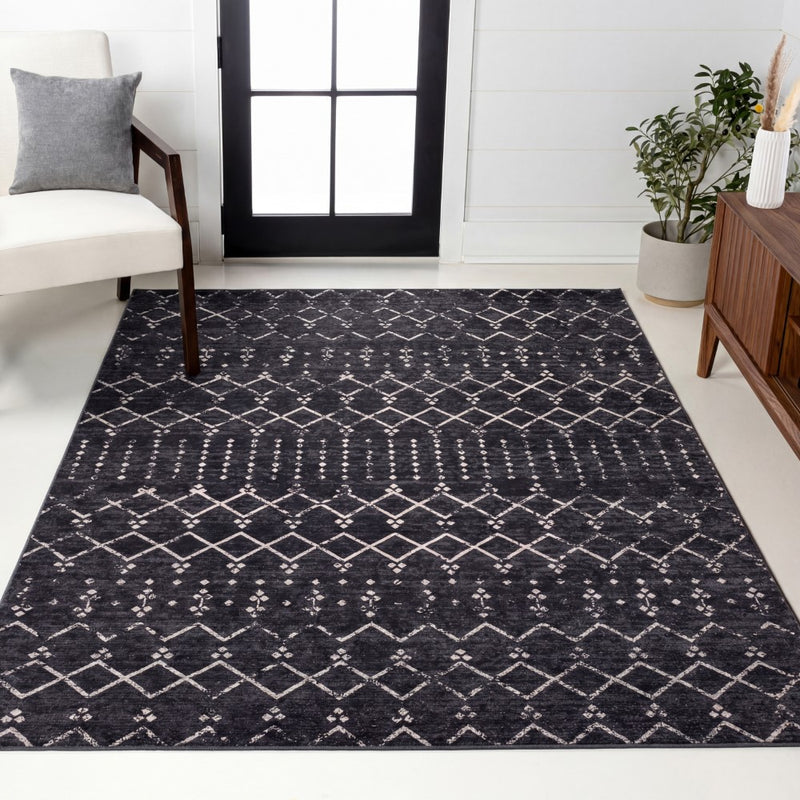 Leila Moroccan Diamond Trellis Machine-washable Area Rug