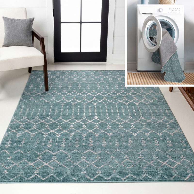 Leila Moroccan Diamond Trellis Machine-washable Area Rug