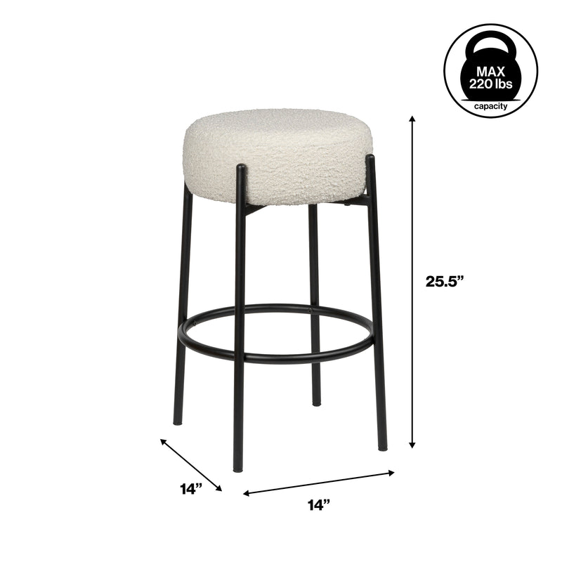 Paola Modern  Metal/Bouclé Cushioned Counter & Bar Stool - JONATHAN Y