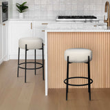 Paola Modern  Metal/Bouclé Cushioned Counter & Bar Stool - JONATHAN Y