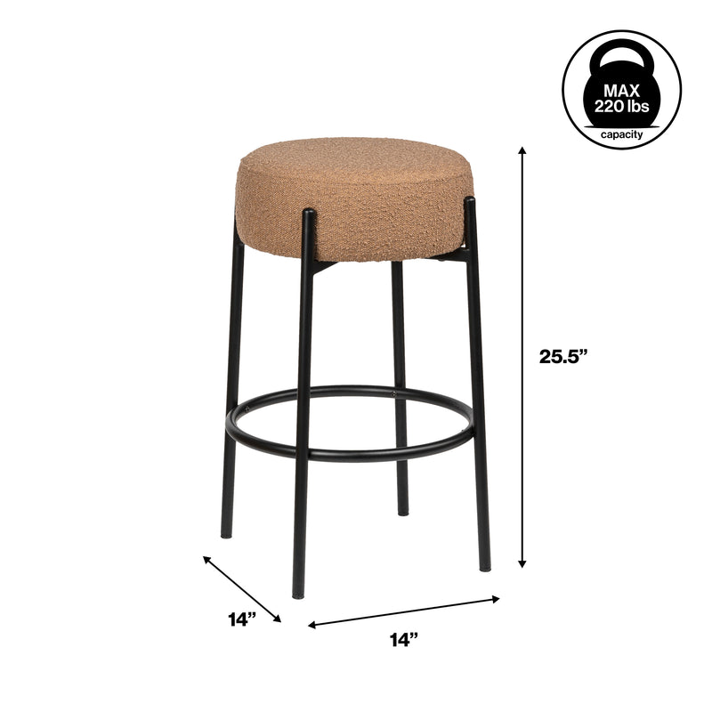 Paola Modern  Metal/Bouclé Cushioned Counter & Bar Stool - JONATHAN Y