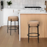 Paola Modern  Metal/Bouclé Cushioned Counter & Bar Stool - JONATHAN Y