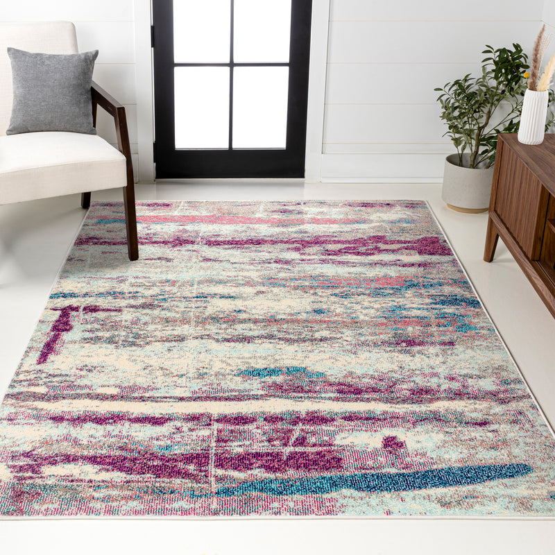 Contemporary Pop Modern Abstract Brushstroke Area Rug
