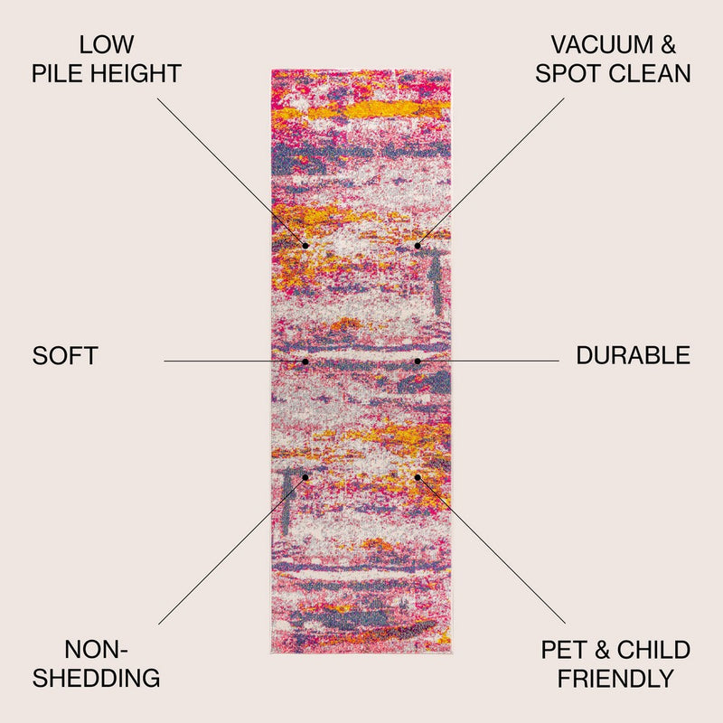 Contemporary Pop Modern Abstract Brushstroke Area Rug