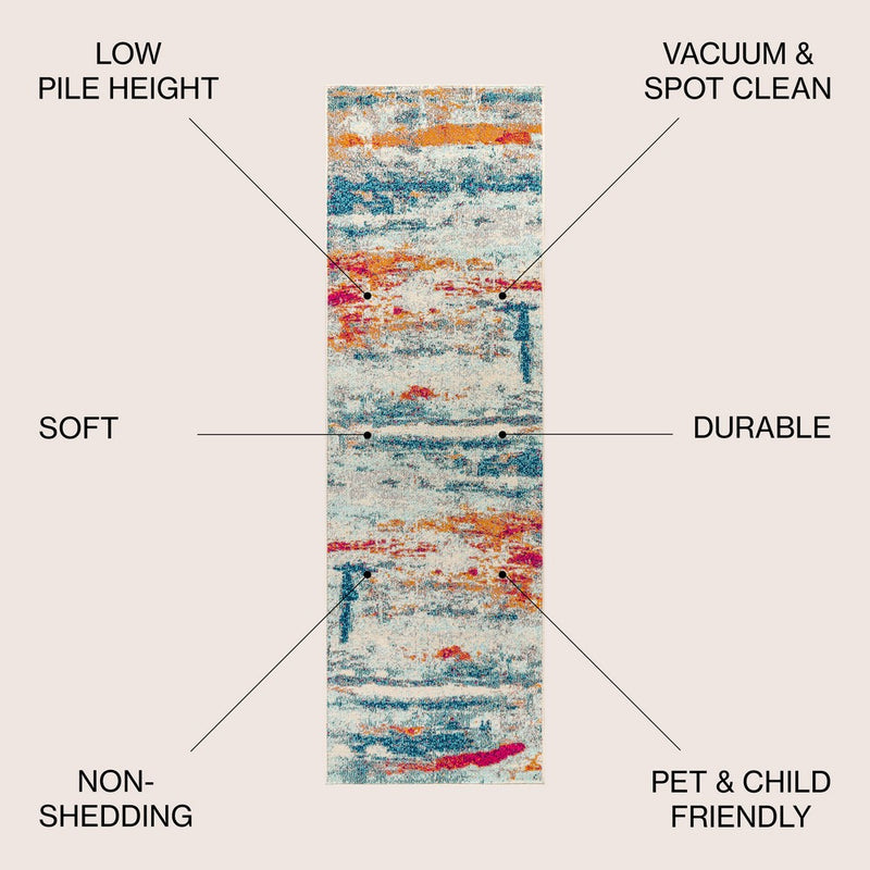 Contemporary Pop Modern Abstract Brushstroke Area Rug