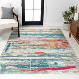 Contemporary Pop Modern Abstract Brushstroke Area Rug