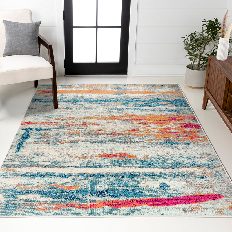 Contemporary Pop Modern Abstract Brushstroke Area Rug