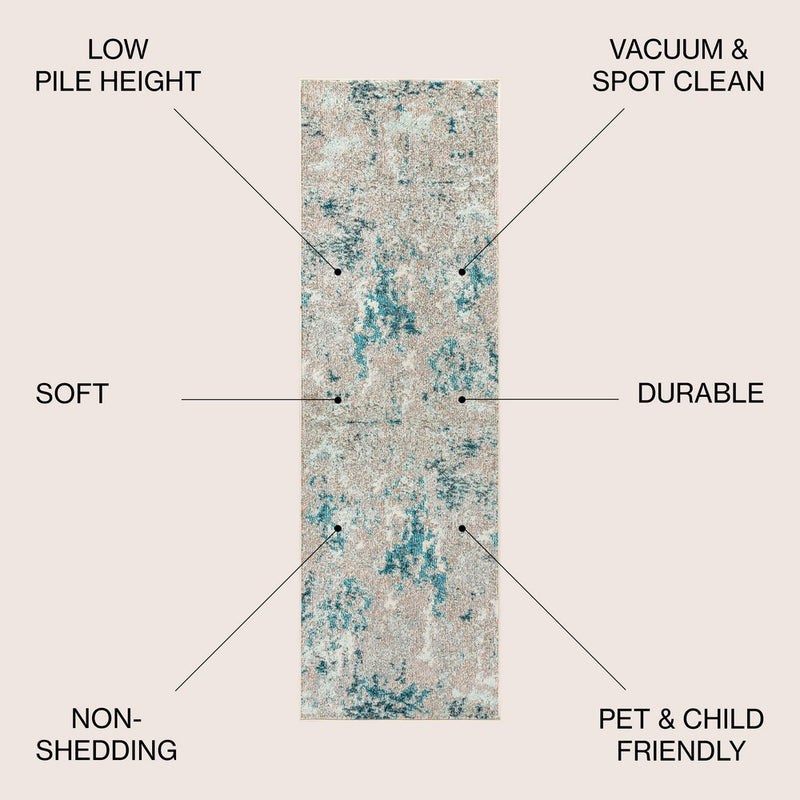 Contemporary Pop Modern Abstract Vintage Faded Area Rug