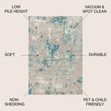 Contemporary Pop Modern Abstract Vintage Faded Area Rug