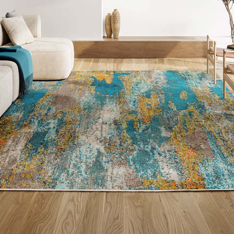 Contemporary Pop Modern Abstract Vintage Waterfall Area Rug