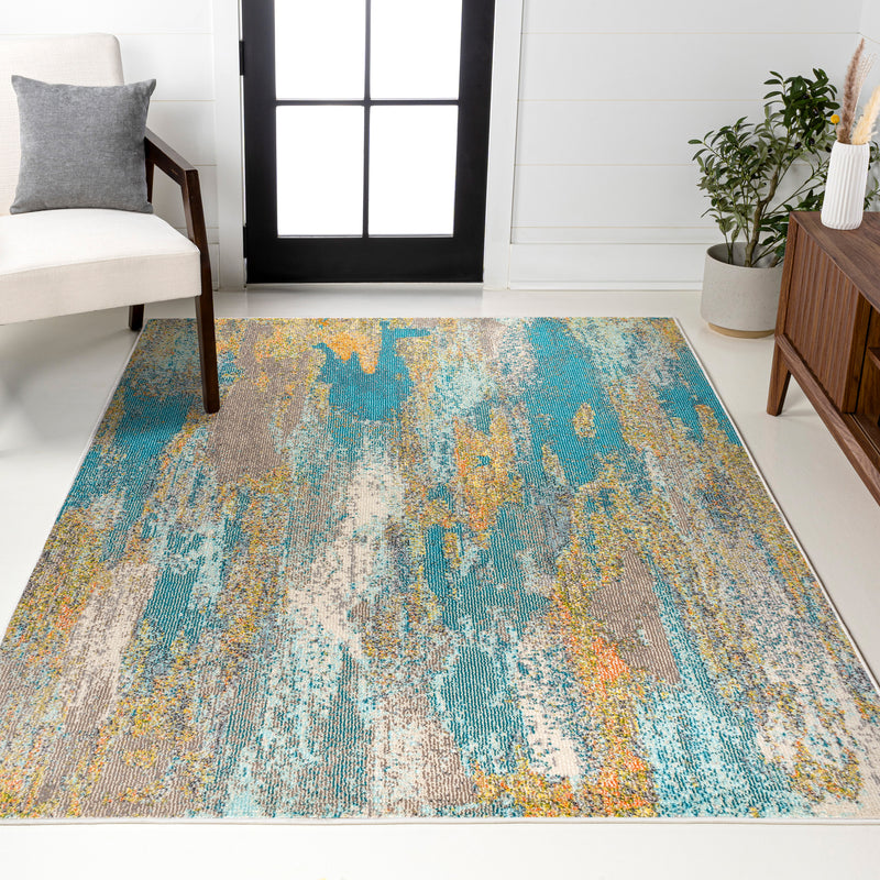 Contemporary Pop Modern Abstract Vintage Waterfall Area Rug