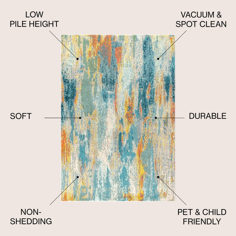 Contemporary Pop Modern Abstract Vintage Waterfall Area Rug
