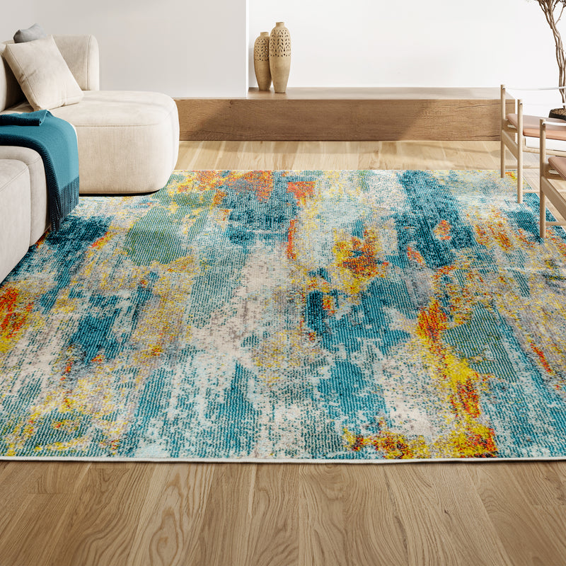 Contemporary Pop Modern Abstract Vintage Waterfall Area Rug