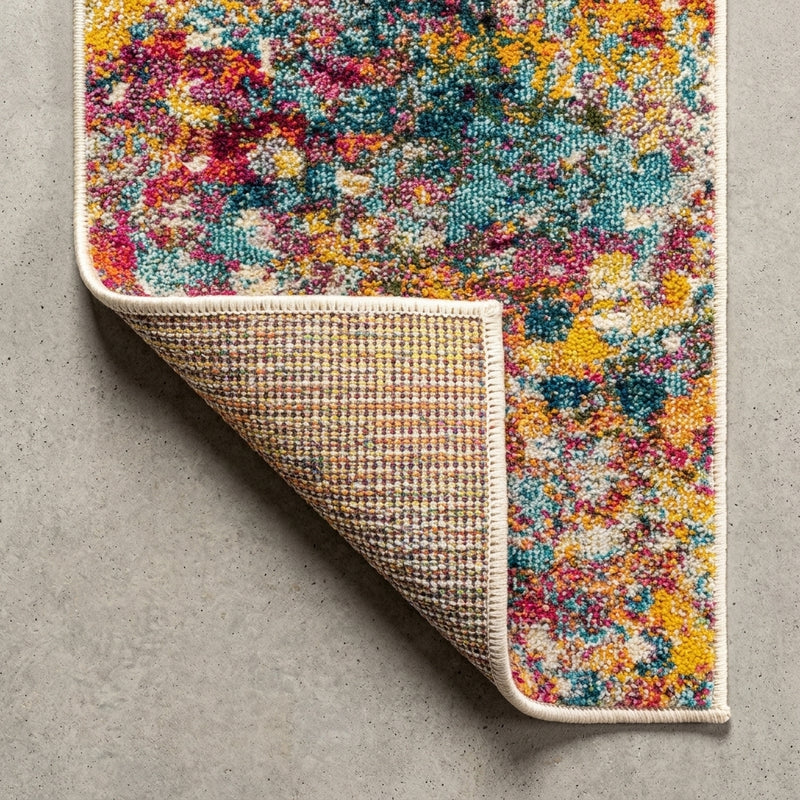 Inspired contemporary Pop Modern Abstract Area Rug Multi/Yellow / Runner / 2'3" X 8' – BACK