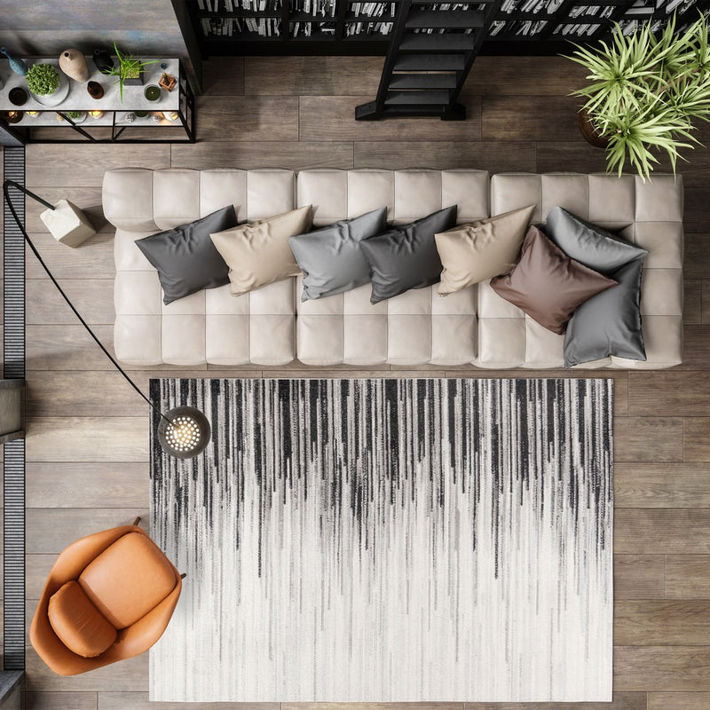 Linear Modern Half-stripe Area Rug