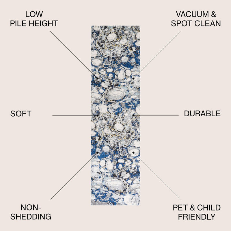 Pebble Marbled Abstract Area Rug