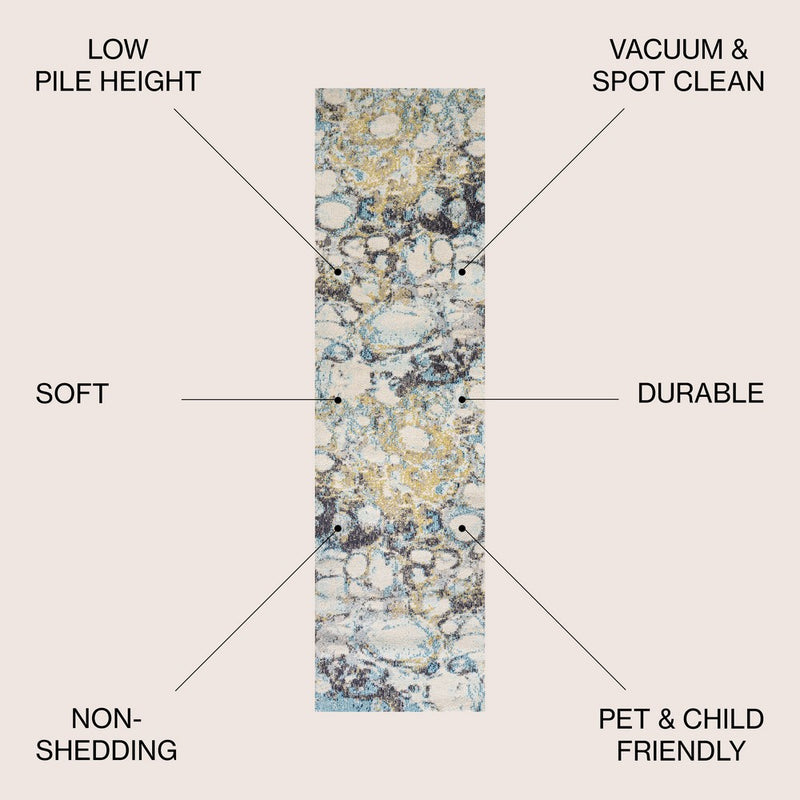 Pebble Marbled Abstract Area Rug