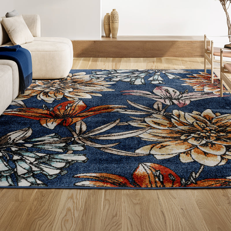 Giglio Modern Botanical Flower Area Rug