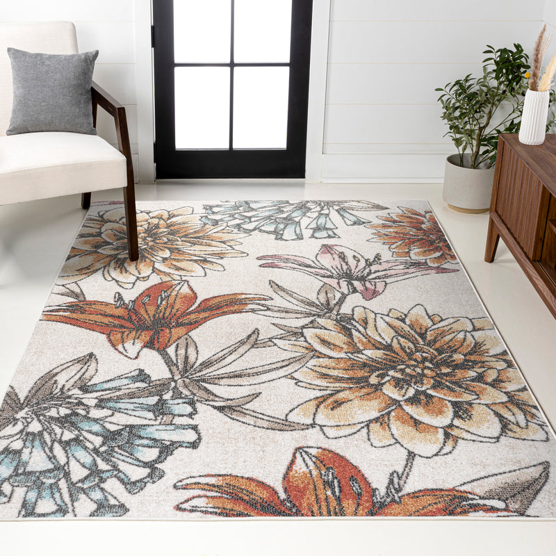 Giglio Modern Botanical Flower Area Rug