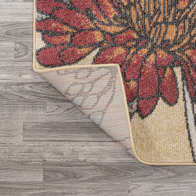 Dizi Modern Botanical Wildflower  Area Rug