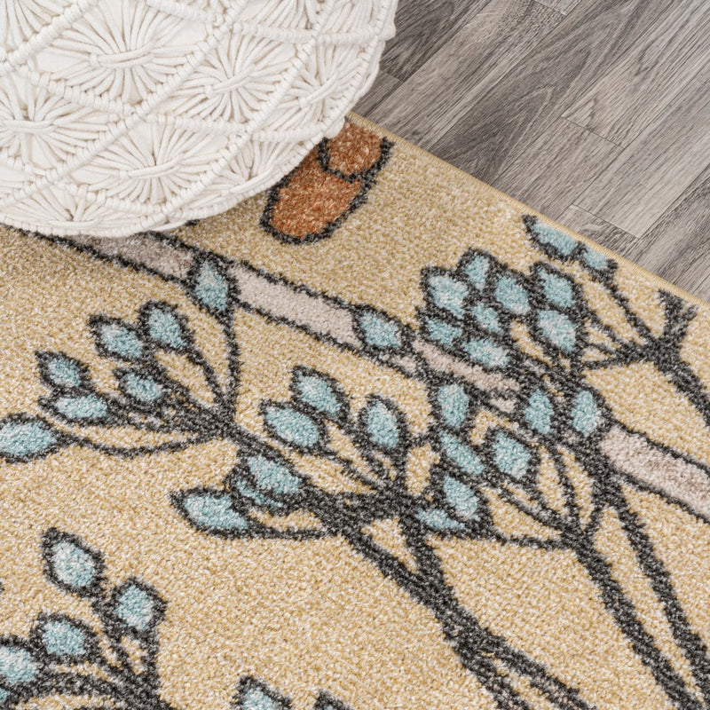 Dizi Modern Botanical Wildflower  Area Rug