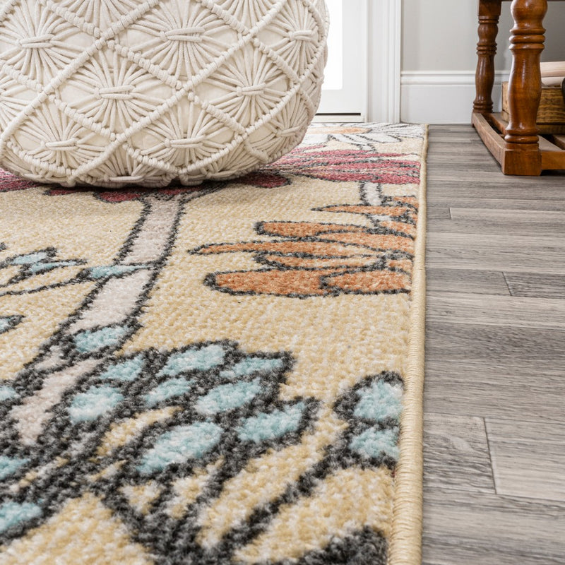 Dizi Modern Botanical Wildflower  Area Rug