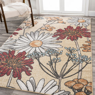 Dizi Modern Botanical Wildflower  Area Rug