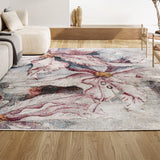 Pastello Modern Abstract Muted Flowers Area Rug