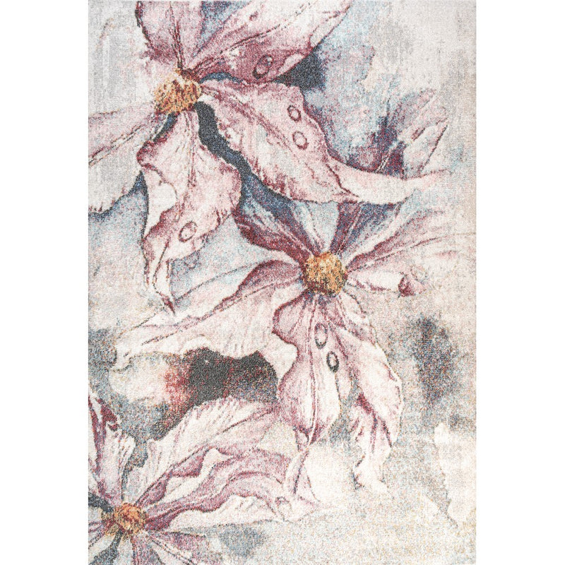 Pastello Modern Abstract Muted Flowers Area Rug