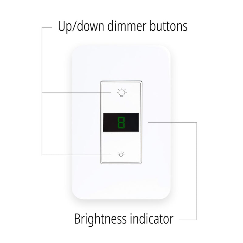 Smart Lighting LED Display Dimmer Switch - WiFi Remote App Control; Compatible with Alexa and Google Home Assistant - JONATHAN Y