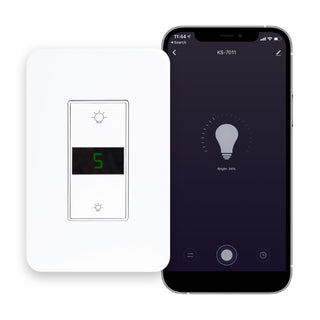 Smart Lighting LED Display Dimmer Switch - WiFi Remote App Control; Compatible with Alexa and Google Home Assistant - JONATHAN Y