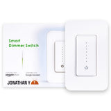 Smart Lighting Touch/Slide Dimmer Switch - WiFi Remote App Control; Compatible with Alexa and Google Home Assistant - JONATHAN Y