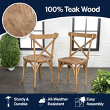 Annecy Classic Traditional X-Back Wood Indoor/Outdoor Dining Chair Set 2
