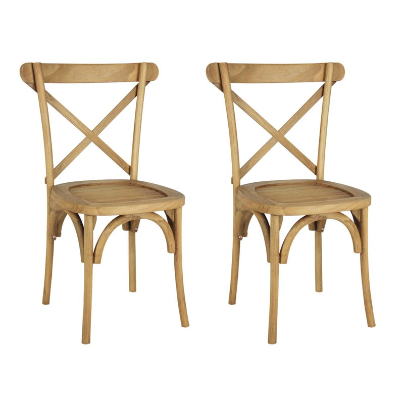 Annecy Classic Traditional X-Back Wood Indoor/Outdoor Dining Chair - JONATHAN Y