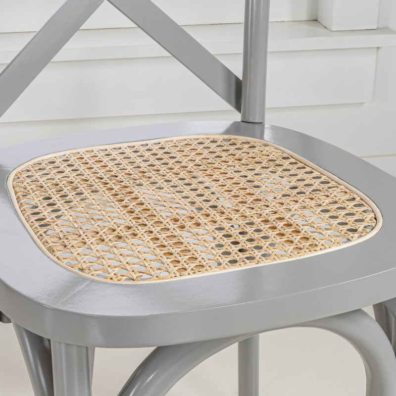 Cassis Traditional X-Back Wood Rattan Dining Chair - JONATHAN Y