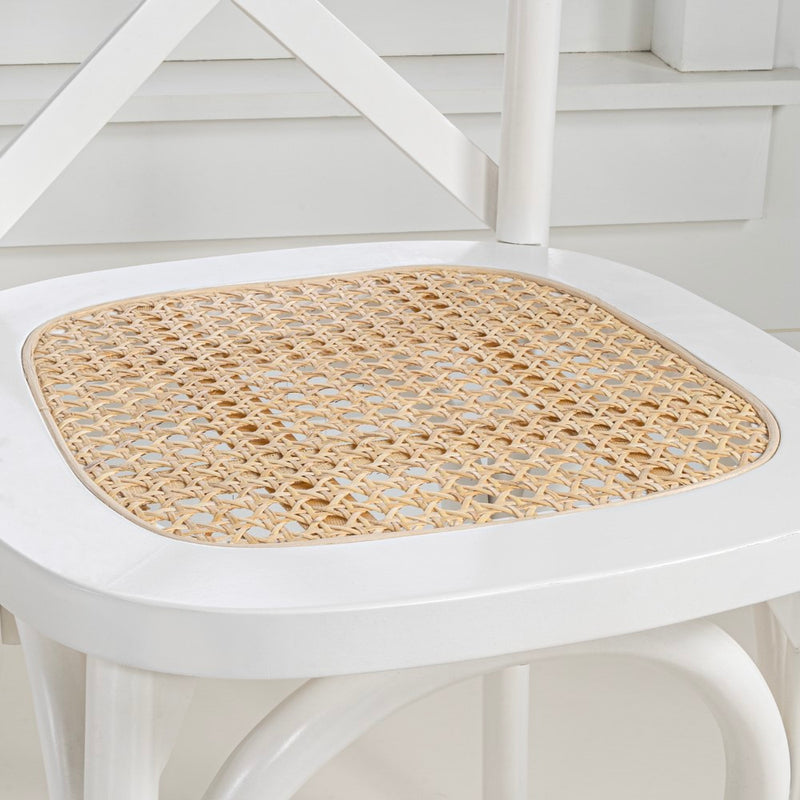 Cassis Traditional X-Back Wood Rattan Dining Chair - JONATHAN Y
