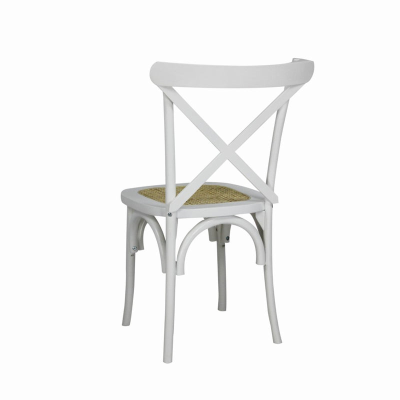 Cassis Traditional X-Back Wood Rattan Dining Chair - JONATHAN Y