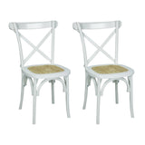 Cassis Traditional X-Back Wood Rattan Dining Chair - JONATHAN Y